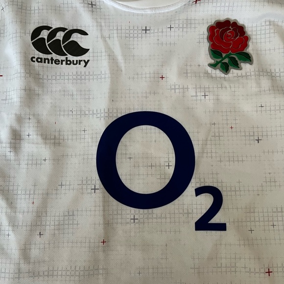 England Rugby Shirt 2018/2019 Canterbury Vapour Dri White Size Medium - Picture 2 of 11